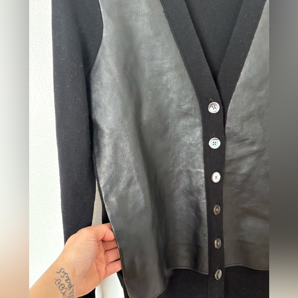 Leather/wool Cardigan S - Picture 7 of 11